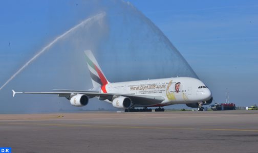 الطائرة الاماراتية الخاصة ( A380 ) “عام زايد” تصل إلى المغرب للاحتفال بالذكرى ال 47 لليوم الوطني لدولة الإمارات
